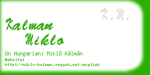 kalman miklo business card